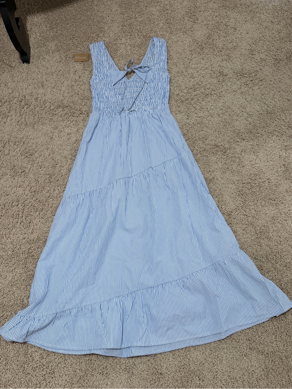 Vestique Blue & White Striped Tie-Back Maxi Dress - Picture 6 of 6